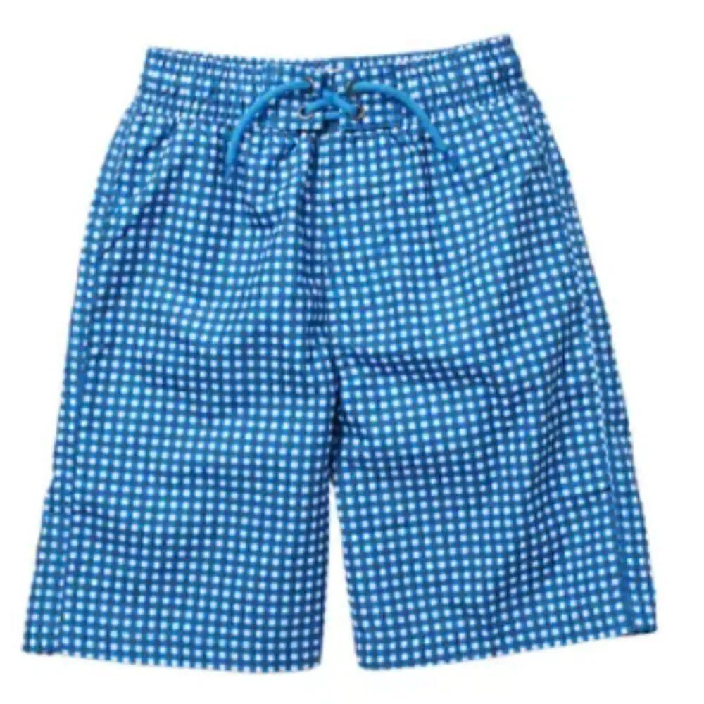 Beach Bros. Gingham Swim Trunks Midnight Blue check NWT